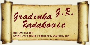 Gradinka Radaković vizit kartica